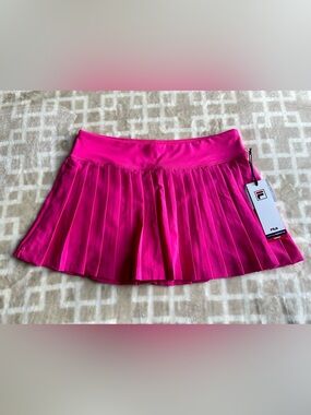 Fila Bright Pink Pleated Skater Mini Skirt